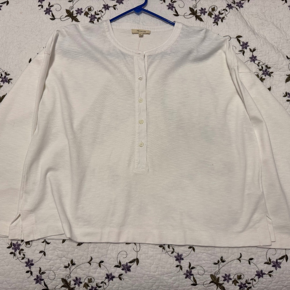 Madewell White L/S Top Size Medium NWT